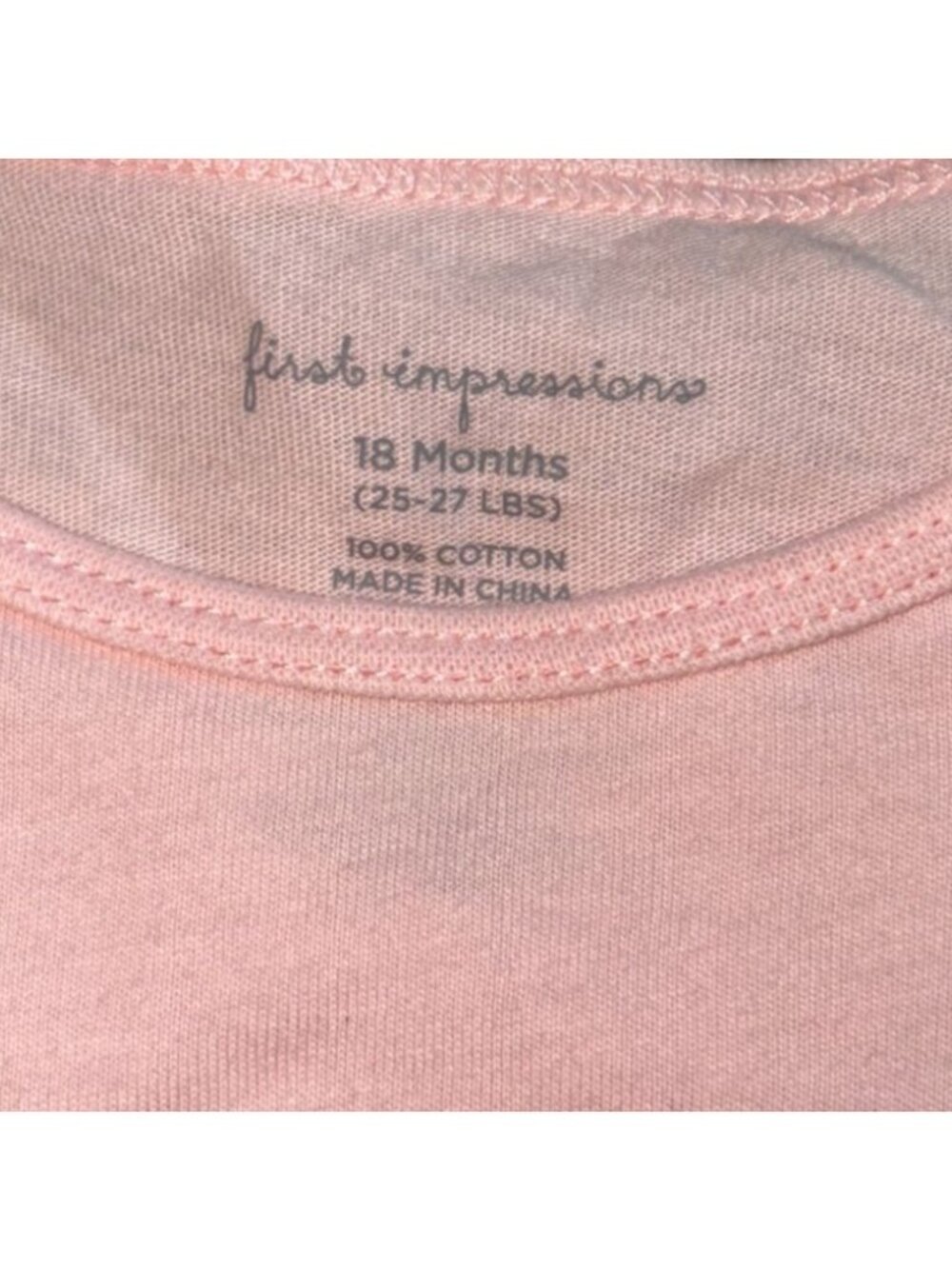 First Impressions infant/toddler girls short sleeve shirt-pink-size 18 months-NW - Picture 3 of 5